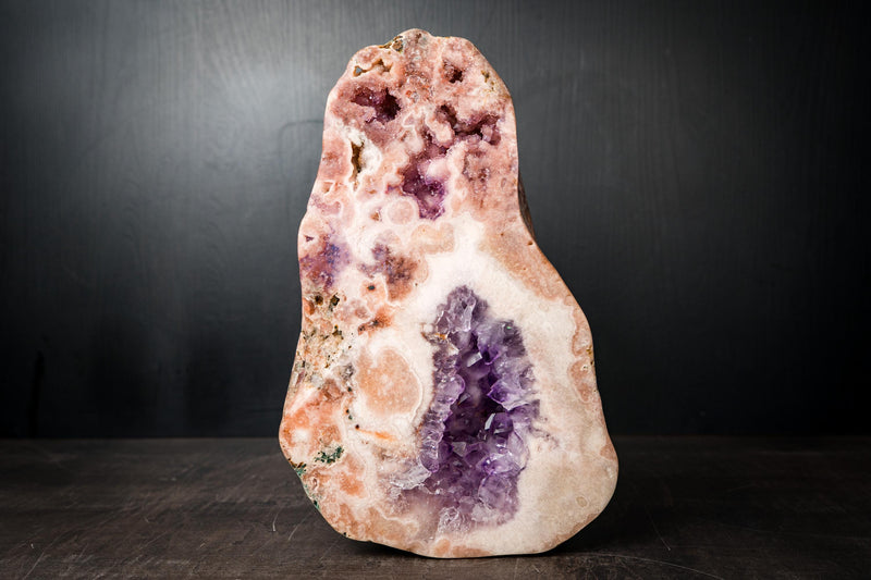 Pair of Rare Pink Amethyst Geodes with Pink and Purple Druzy – All - Natural Bookmatching Amethyst Geodes from Brazil - 18.3 Lb. - E2D Crystals & Minerals