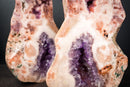 Pair of Rare Pink Amethyst Geodes with Pink and Purple Druzy – All - Natural Bookmatching Amethyst Geodes from Brazil - 18.3 Lb. - E2D Crystals & Minerals