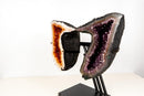 Citrine & Amethyst Geode Wings – Natural Bookmatched Pair on Custom Metal Stand - Ethically Sourced, 49 Lb. - E2D Crystals & Minerals