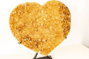 Extra Large Citrine Heart – 61 lb Natural Orange Druzy Crystal, Statement Home Décor Piece - E2D Crystals & Minerals