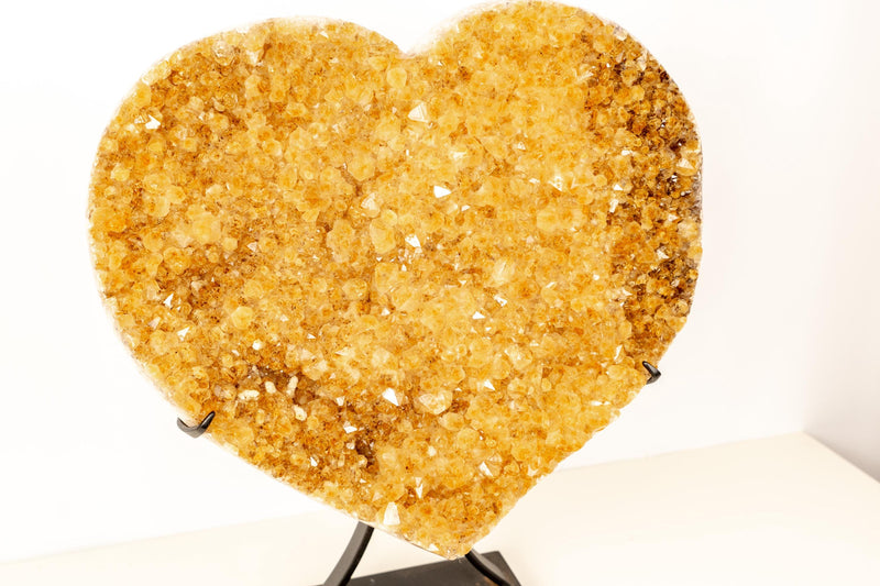 Extra Large Citrine Heart – 61 lb Natural Orange Druzy Crystal, Statement Home Décor Piece - E2D Crystals & Minerals