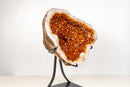 Natural Citrine Geode with Madeira Orange Crystals on a Custom - Made Stand - 53 Lb, 23 In. - E2D Crystals & Minerals