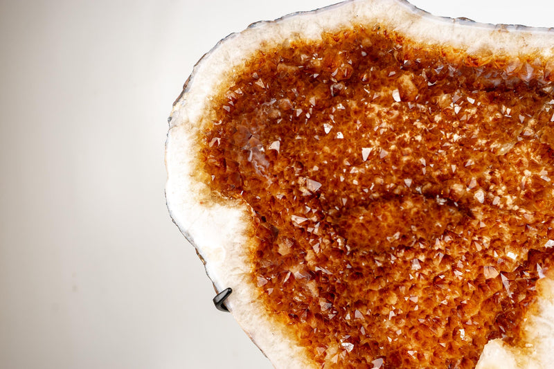 Natural Citrine Geode with Madeira Orange Crystals on a Custom - Made Stand - 53 Lb, 23 In. - E2D Crystals & Minerals