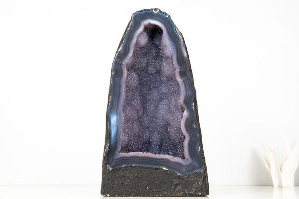 Rare Blue Agate Geode Cathedral with Sparkly Blue Galaxy Druzy Amethyst - 21 Lb. 8 In. - E2D Crystals & Minerals