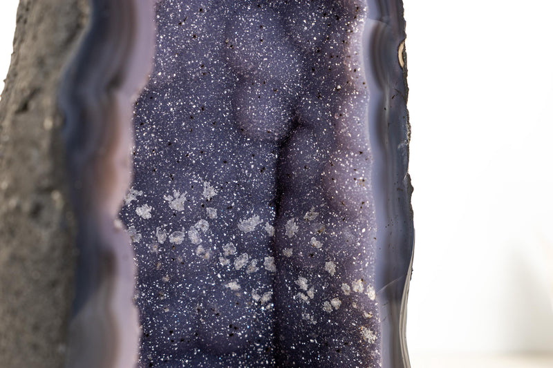 Rare Blue Agate Geode Cathedral with Sparkly Blue Galaxy Druzy Amethyst and Calcite Inclusions - 21 Lb. 8 In. - E2D Crystals & Minerals