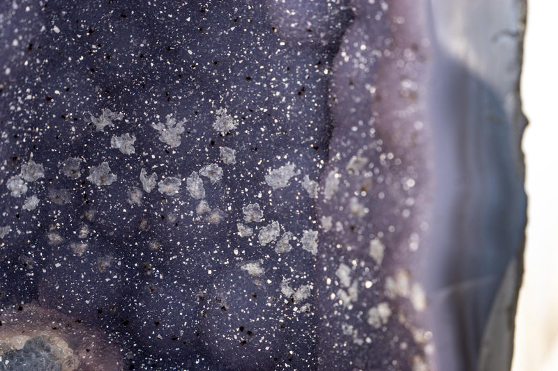 Rare Blue Agate Geode Cathedral with Sparkly Blue Galaxy Druzy Amethyst and Calcite Inclusions - 21 Lb. 8 In. - E2D Crystals & Minerals