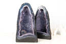 Pair of Rare Blue Agate Geode Cathedrals with Sparkly Blue Galaxy Druzy Amethyst and Calcite Inclusions - Bookmatching Pair, 42 Lb. - E2D Crystals & Minerals