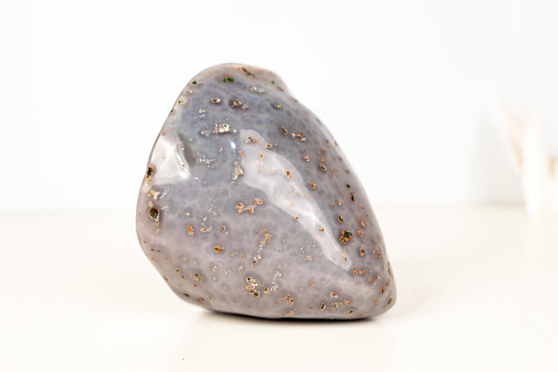 Small Agate Geode with World - Class Blue Banded Agate and Blue Galaxy Druzy, Ethically Sourced - 1.8 Kg - 4.0 lb - E2D Crystals & Minerals