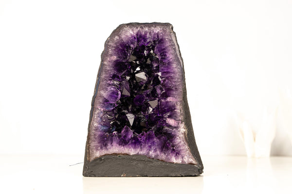 AAA - Grade Amethyst Geode with Deep Purple Druzy Crystals – Natural Small Amethyst, 4.3 kg / 10 lb - E2D Crystals & Minerals