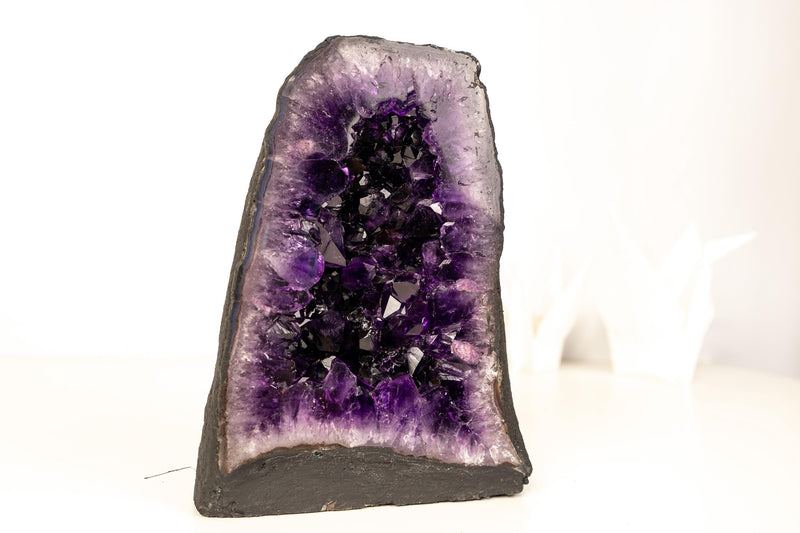 AAA - Grade Amethyst Geode with Deep Purple Druzy Crystals – Natural Small Amethyst, 4.3 kg / 10 lb - E2D Crystals & Minerals