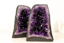 Bookmatching Pair of AAA - Grade Amethyst Geodes with Deep Purple Druzy Crystals – Natural Small Amethyst, 8.9 Kg - 19.5 lb - E2D Crystals & Minerals