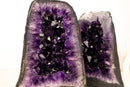 Bookmatching Pair of AAA - Grade Amethyst Geodes with Deep Purple Druzy Crystals – Natural Small Amethyst, 8.9 Kg - 19.5 lb - E2D Crystals & Minerals