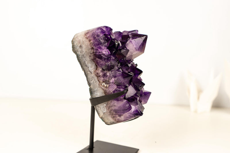 Gallery - Grade Amethyst Cluster with Large Terminated Point – AAA Grape Jelly Amethyst from Brazil, 5 lb. - E2D Crystals & Minerals