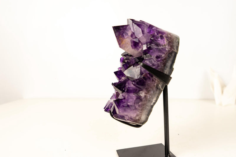 Gallery - Grade Amethyst Cluster with Large Terminated Point – AAA Grape Jelly Amethyst from Brazil, 5 lb. - E2D Crystals & Minerals