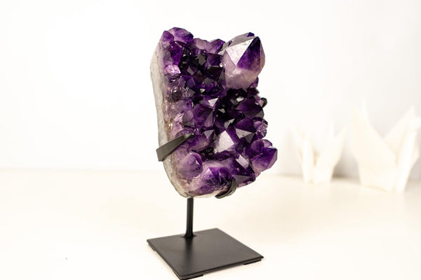 Gallery - Grade Amethyst Cluster with Large Terminated Point – AAA Grape Jelly Amethyst from Brazil, 5 lb. - E2D Crystals & Minerals