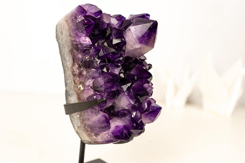 Gallery - Grade Amethyst Cluster with Large Terminated Point – AAA Grape Jelly Amethyst from Brazil, 5 lb. - E2D Crystals & Minerals