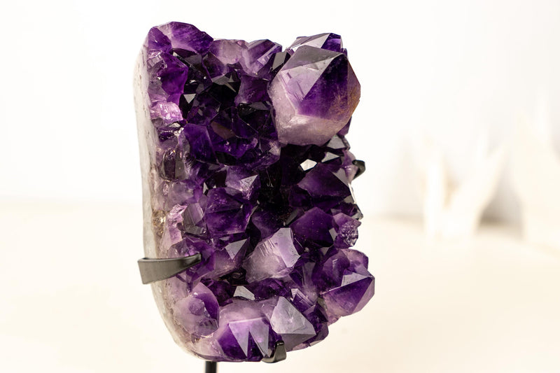 Gallery - Grade Amethyst Cluster with Large Terminated Point – AAA Grape Jelly Amethyst from Brazil, 5 lb. - E2D Crystals & Minerals