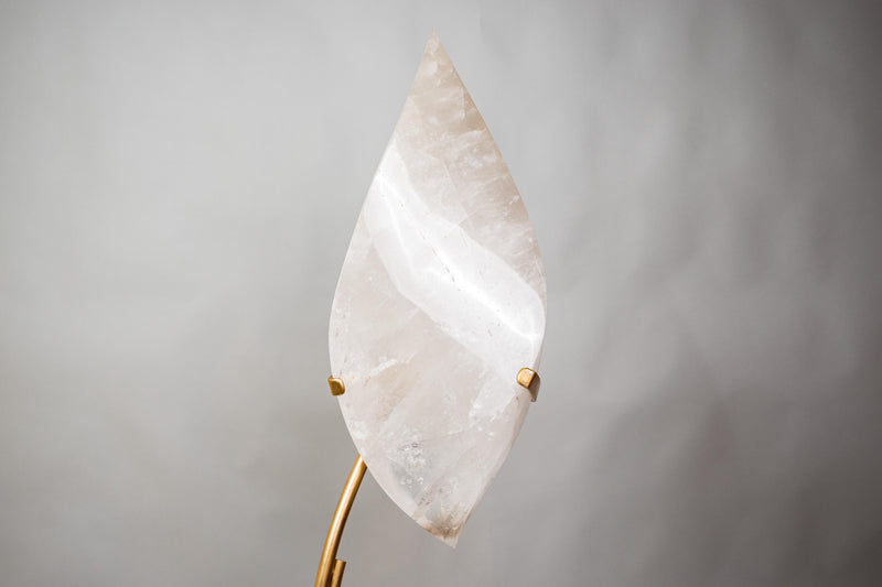 X - Large 4.8 - Foot Clear Quartz Flame Sculpture on Custom Stand – Hand - Carved Crystal Statement Piece for Décor or Healing - E2D Crystals & Minerals