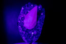 UV - Reactive Calcite on Brazilian Purple Amethyst Cluster – Natural Pristine 6.4 lb Collector Display - E2D Crystals & Minerals