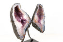 Natural Agate with Amethyst Butterfly Geode Wings – Gorgeous Lavender Amethyst with Golden Goethite Inclusions - 33.5 lb - E2D Crystals & Minerals
