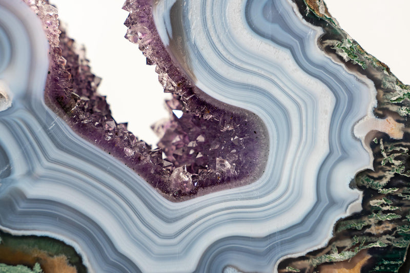 World - Class Landscape Agate Portal with Moss and Blue Lace Agate with Purple Amethyst - 23 In. - E2D Crystals & Minerals