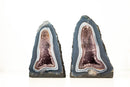Pair of Small Blue and White Lace Agate Geodes with Lavender Amethyst Core - 8.6 Lb. 10.2 In. - E2D Crystals & Minerals