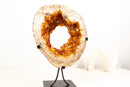 Natural Citrine Geode Portal with Flower Stalactites – High - Grade Orange Citrine on Custom Stand - 7.3 Kg - 16.1 lb - E2D Crystals & Minerals