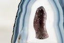 The Chapel: Intact Blue Lace Agate Geode with Deep Purple Amethyst Druzy – All - Natural Collector’s Crystal (5.6 kg / 12.2 lb) - E2D Crystals & Minerals