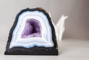 Rare Striped White Lace Agate Geode with Lavender Druzy Crystal – Small Natural Geode - 6 Lb - E2D Crystals & Minerals