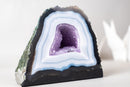 Rare Striped White Lace Agate Geode with Lavender Druzy Crystal – Small Natural Geode - 6 Lb - E2D Crystals & Minerals