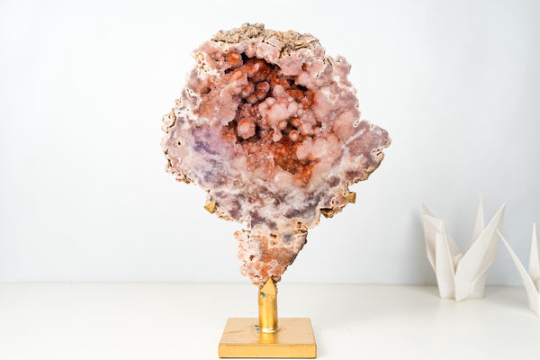 Rare Red Pink Amethyst Geode with Superb Red and Pink Galaxy Druzy – AAA - Grade Collector Crystal from Brazil - 13 Lb. - E2D Crystals & Minerals