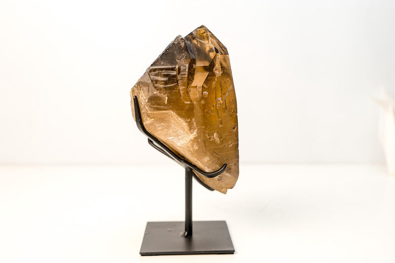 Spectacular All - Natural Elestial Citrine Crystal – Genuine Deep Amber Quartz from Brazil, Collector - Grade Mineral Specimen - 8.2 Lb. 10 In. - E2D Crystals & Minerals