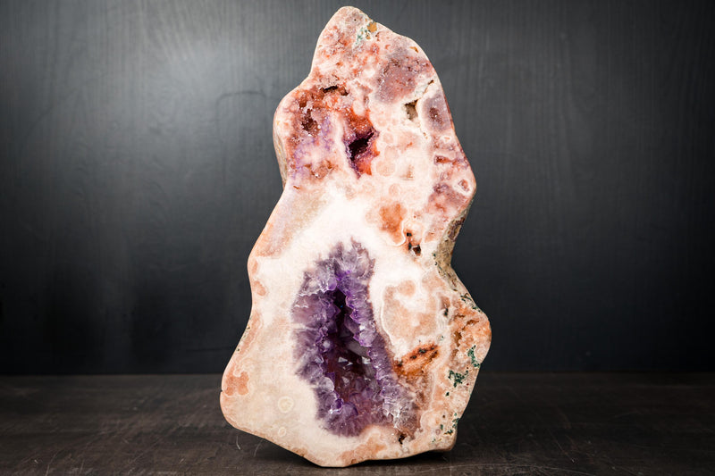 Sculptural Rare Pink Amethyst Geode with Pink and Purple Druzy – All - Natural, Ethically Sourced Amethyst from Brazil - 18.3 Lb. - E2D Crystals & Minerals
