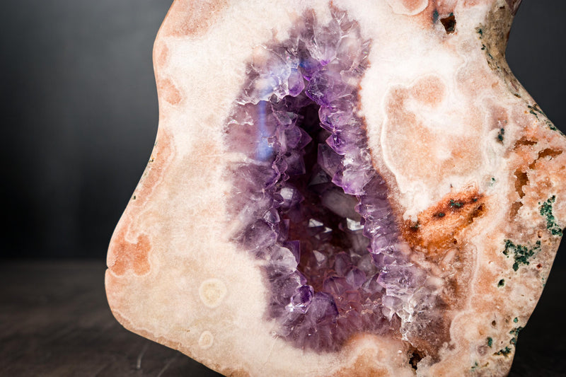 Sculptural Rare Pink Amethyst Geode with Pink and Purple Druzy – All - Natural, Ethically Sourced Amethyst from Brazil - 18.3 Lb. - E2D Crystals & Minerals