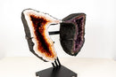 Citrine & Amethyst Geode Wings – Natural Bookmatched Pair on Custom Metal Stand - Ethically Sourced, 49 Lb. - E2D Crystals & Minerals