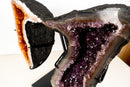 Citrine & Amethyst Geode Wings – Natural Bookmatched Pair on Custom Metal Stand - Ethically Sourced, 49 Lb. - E2D Crystals & Minerals