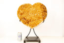 Extra Large Citrine Heart – 61 lb Natural Orange Druzy Crystal, Statement Home Décor Piece - E2D Crystals & Minerals