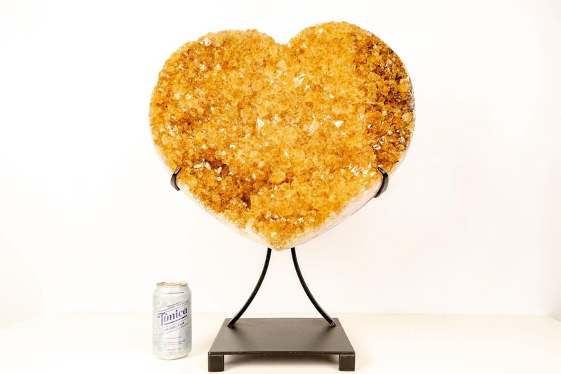 Extra Large Citrine Heart – 61 lb Natural Orange Druzy Crystal, Statement Home Décor Piece - E2D Crystals & Minerals