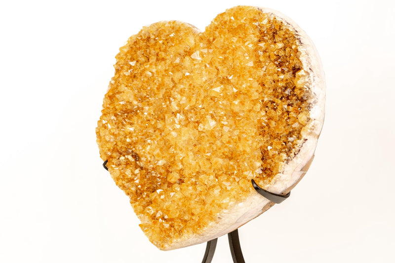 Extra Large Citrine Heart – 61 lb Natural Orange Druzy Crystal, Statement Home Décor Piece - E2D Crystals & Minerals