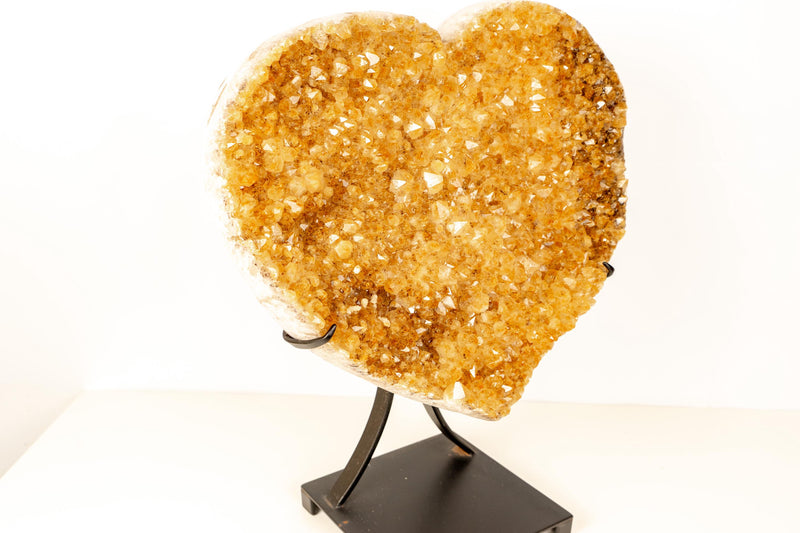 Extra Large Citrine Heart – 61 lb Natural Orange Druzy Crystal, Statement Home Décor Piece - E2D Crystals & Minerals