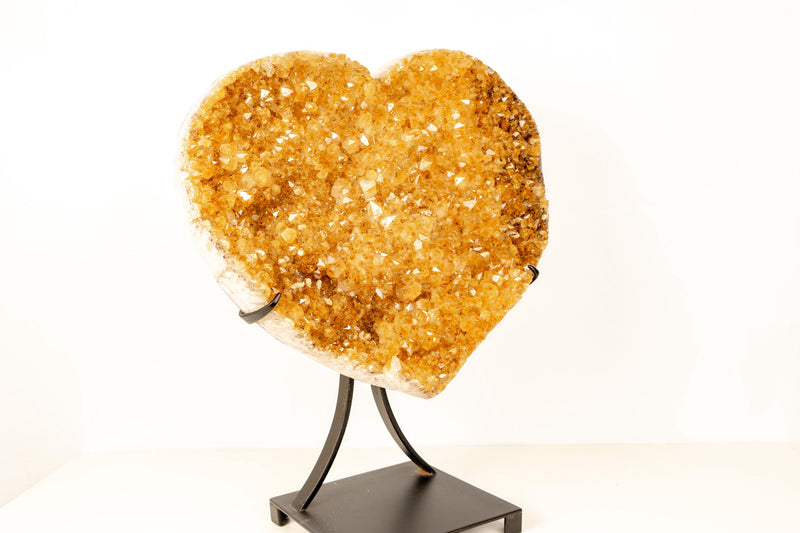 Extra Large Citrine Heart – 61 lb Natural Orange Druzy Crystal, Statement Home Décor Piece - E2D Crystals & Minerals