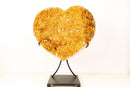 Extra Large Citrine Heart – 61 lb Natural Orange Druzy Crystal, Statement Home Décor Piece - E2D Crystals & Minerals