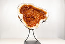 Natural Citrine Geode with Madeira Orange Crystals on a Custom - Made Stand - 53 Lb, 23 In. - E2D Crystals & Minerals