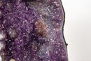 Purple Galaxy Amethyst Cluster with Calcite, Golden Goethite & Rare Inclusions on Custom Stand – Natural Brazilian Crystal - 1.0 Kg - 2.2 lb - E2D Crystals & Minerals