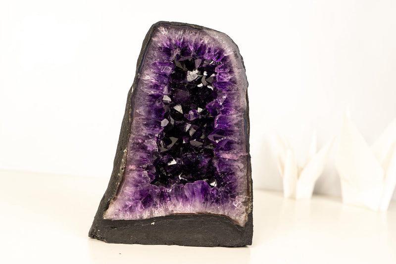 AAA - Grade Amethyst Geode with Deep Purple Druzy Crystals – Natural Small Amethyst, 5.3 kg / 11.7 lb - E2D Crystals & Minerals