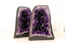 Bookmatching Pair of AAA - Grade Amethyst Geodes with Deep Purple Druzy Crystals – Natural Small Amethyst, 8.9 Kg - 19.5 lb - E2D Crystals & Minerals
