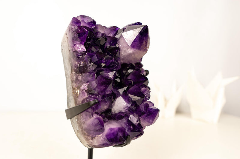 Gallery - Grade Amethyst Cluster with Large Terminated Point – AAA Grape Jelly Amethyst from Brazil, 5 lb. - E2D Crystals & Minerals