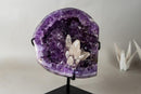 Deep Purple Amethyst Geode with Crystallized Calcite Flower – Gallery Display Specimen – 20.3 lb / 9.2 kg - E2D Crystals & Minerals