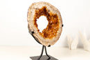 Natural Citrine Geode Portal with Flower Stalactites – High - Grade Orange Citrine on Custom Stand - 7.3 Kg - 16.1 lb - E2D Crystals & Minerals