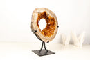 Natural Citrine Geode Portal with Flower Stalactites – High - Grade Orange Citrine on Custom Stand - 7.3 Kg - 16.1 lb - E2D Crystals & Minerals